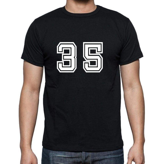 35 Numbers Black Mens Short Sleeve Round Neck T-Shirt 00116 - Casual