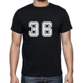 36 Numbers Black Men's Short Sleeve Round Neck T-shirt 00116