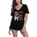 ULTRABASIC Women's T-Shirt Just a Girl Who Loves Pugs - Cute Pug Paw Dog Lover Tee Shirt for Ladies