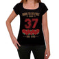 37 Born To Be Free Since 37 Womens T-Shirt Black Birthday Gift 00521 - Black / Xs - Casual