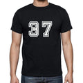 37 Numbers Black Men's Short Sleeve Round Neck T-shirt 00116