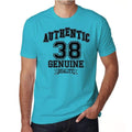 38, Authentic Genuine, Blue, Men's Short Sleeve Round Neck T-shirt 00120