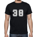38 Numbers Black Men's Short Sleeve Round Neck T-shirt 00116