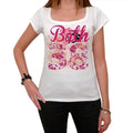 38, White, City With Number, Women's Short Sleeve Round White T-shirt 00008