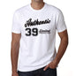 39 Authentic White Mens Short Sleeve Round Neck T-Shirt 00123 - White / L - Casual