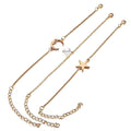 3pcs Women Bracelets Anklets Set Simple Stylish Chains of Pearl Star Moon Shape Bracklet & Anklet Jewelry Accessories