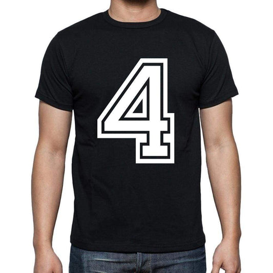 4 Numbers Black Mens Short Sleeve Round Neck T-Shirt 00116 - Casual
