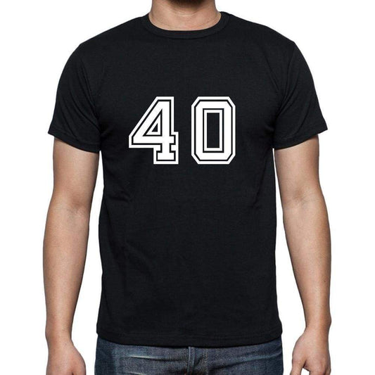 40 Numbers Black Mens Short Sleeve Round Neck T-Shirt 00116 - Casual