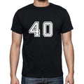 40 Numbers Black Men's Short Sleeve Round Neck T-shirt 00116