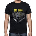 Ultrabasic - Homme T-Shirt Graphique J'aime SAN Diego Lumières Noir Profond