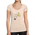 Ultrabasic - Tee-Shirt Femme col Rond Décolleté Peeled Banana Funny Rose Crémeux