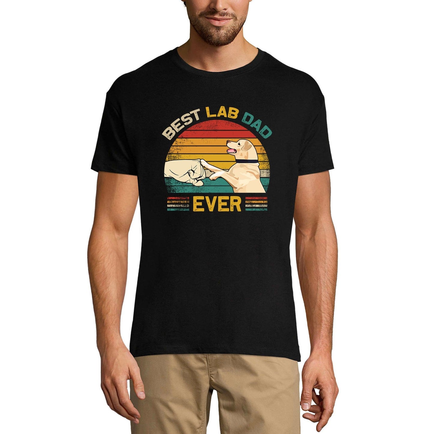 ULTRABASIC Herren-Grafik-T-Shirt „Best Lab Dad Ever“ – Labrador-Hund – Vintage-Shirt