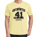 41, Authentic Genuine, Pale Yellow, Men's Short Sleeve Round Neck T-shirt 00119