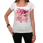 41 Dijon City With Number Womens Short Sleeve Round White T-Shirt 00008 - White / Xs - Casual