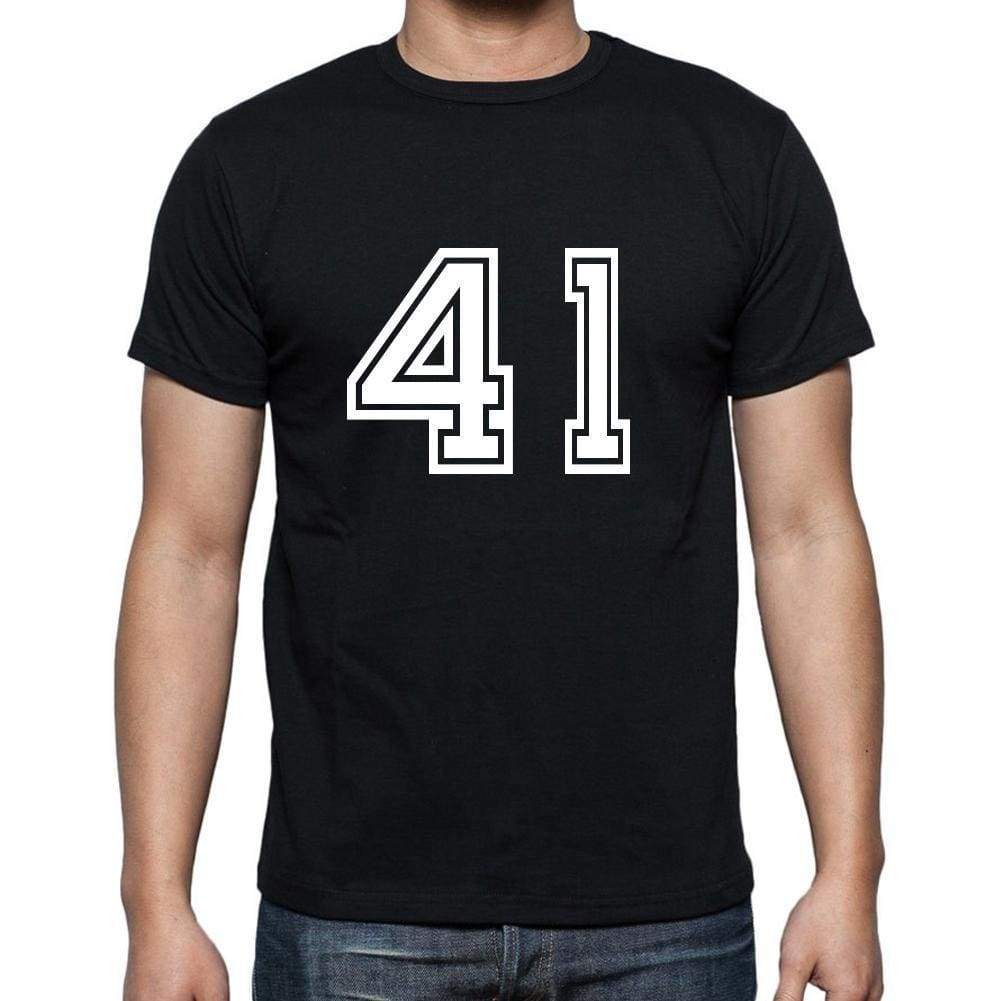 41 Numbers Black Mens Short Sleeve Round Neck T-Shirt 00116 - Casual