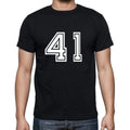 41 Numbers Black Men's Short Sleeve Round Neck T-shirt 00116