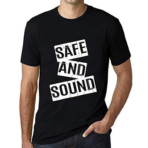 Ultrabasic - Homme T-Shirt Graphique Save and Sound T-Shirt Cadeau Lettre d'impression Noir Profond