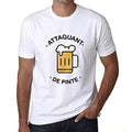 Homme T-Shirt Graphique Imprimé Vintage Tee Attaquant de Pinte Blanc