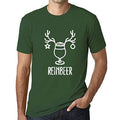 Ultrabasic - Graphique Homme Reinbeer T-Shirt Cadeau Imprimé Tée-Shirt Vert Bouteille