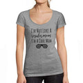 Ultrabasic - Tee-Shirt Femme col Rond Décolleté I'm Not Like A Regular Mom I'm A Cool Mom Cadeau Idées Tee Gris Chiné