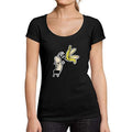 Ultrabasic - Tee-Shirt Femme col Rond Décolleté Peeled Banana Funny Noir Profond