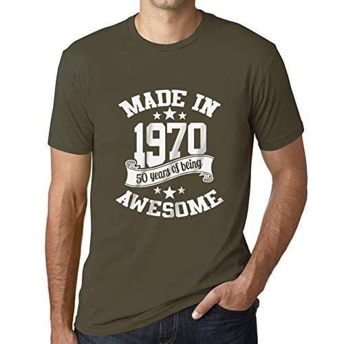 Ultrabasic - Homme T-Shirt Graphique Made in 1970 Idée Cadeau T-Shirt pour Le 50e Anniversaire Army