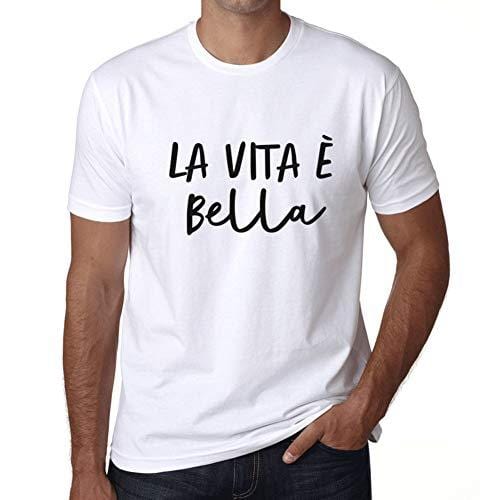 Ultrabasic - Homme T-Shirt Graphique La Vita e Bella Blanc