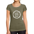 Ultrabasic - Tee-Shirt Femme Manches Courtes Grateful Thankful Blessed Cadeau Idées Tee Kaki