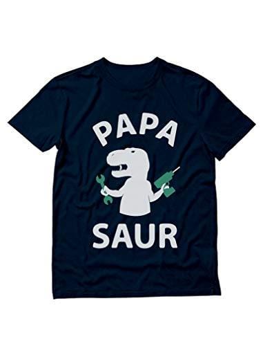 Men's T-Shit Grandpa Dad Fathers Day T-Shirt Papa Saur TREX Dad Navy