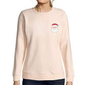 Ultrabasic - Femme Imprimé Graphique Sweat-Shirt Little Santa Cool Christmas Rose Crémeux