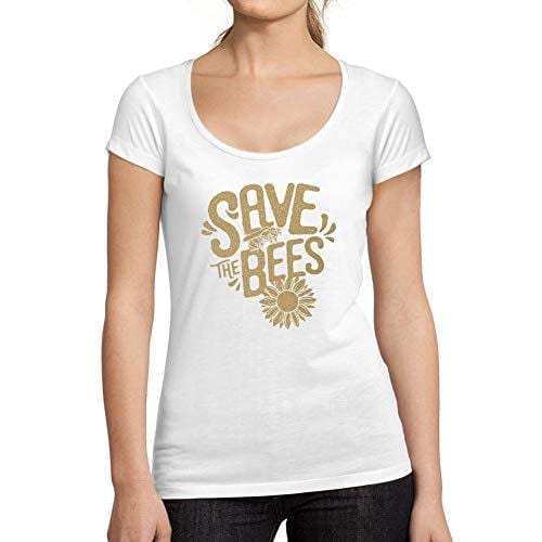 Ultrabasic - Homme Femme Imprimé Graphique Sweat à Capuche Save The Bees Blanc