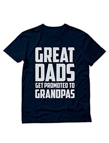 Men's T-shirt Great Dads Get Promoted To Grandpas Funny Grandfather Gift Tshirt Navy