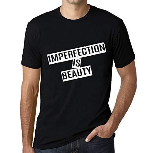 Ultrabasic - Homme T-Shirt Graphique Imperfection is Beauty T-Shirt Cadeau Lettre d'impression Noir Profond