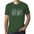 Ultrabasic - Homme T-Shirt Graphique Arbres Forestiers Vert Bouteille