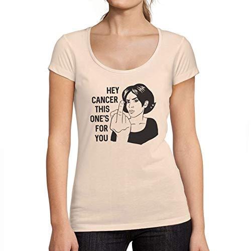 Ultrabasic - Tee-Shirt Femme col Rond Décolleté Hey Cancer This is for You