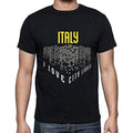 Ultrabasic - Homme T-Shirt Graphique J'aime Italy Lumières Noir Profond