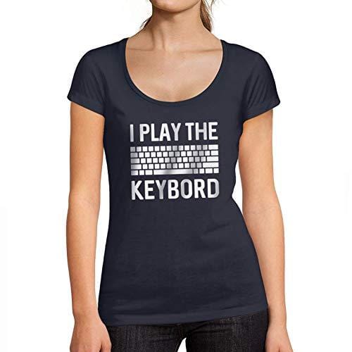 Ultrabasic - Femme Graphique Gamer Keyboard T-Shirt Esports Cadeau Idée Tee French Marine