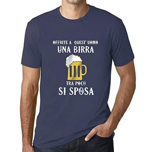 Ultrabasic - Homme Graphique Una Birra Tra Poco Si Sposa Impression de Lettre Tee Shirt Cadeau Denim