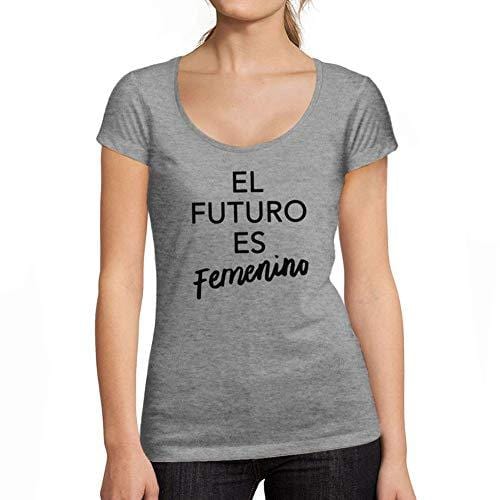 Ultrabasic - Tee-Shirt Femme col Rond Décolleté El Futuro ES Femenino