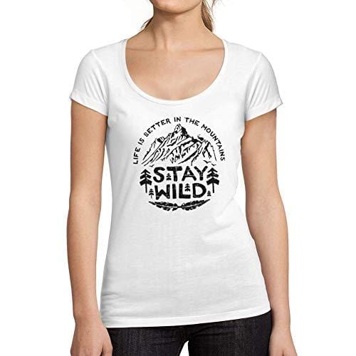 Ultrabasic - T-Shirt für Damen mit rundem Dekolleté Stay Wild Blanc