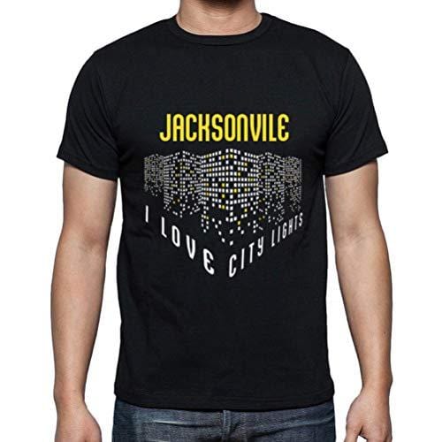 Ultrabasic - Homme T-Shirt Graphique J'aime JACKSONVILE Lumières Noir Profond