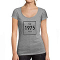 Ultrabasic - Tee-Shirt Femme col Rond Décolleté 1975 Ans Gris Chiné