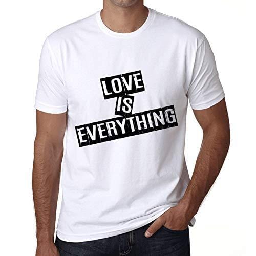 Ultrabasic - Homme T-Shirt Graphique Love is Everything T-Shirt Cadeau Lettre d'impression Blanc
