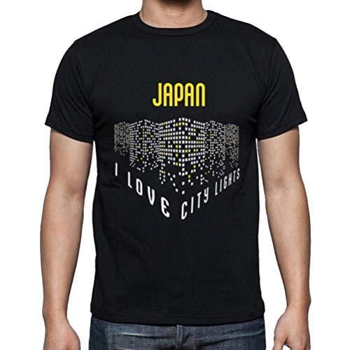 Ultrabasic - Homme T-Shirt Graphique J'aime Japan Lumières Noir Profond