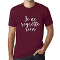 Ultrabasic - Homme T-Shirt Graphique Je Ne Regrette Rien Bordeaux