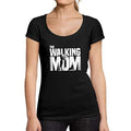 Ultrabasic - Femme Graphique Walking Mom T-Shirt Action de Grâces Xmas Cadeau Idées Tee Noir Profond