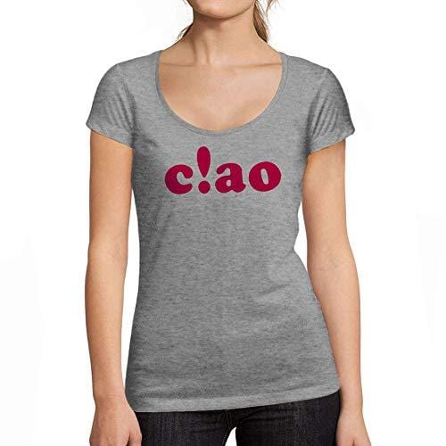 Ultrabasic - T-Shirt für Damen mit rundem Dekolleté Ciao Gris Chiné