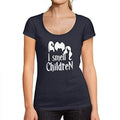 Ultrabasic - Tee-Shirt Femme col Rond Décolleté I Smell Children Halloween Lettre T-Shirt imprimé French Marine