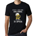 Ultrabasic - Homme Graphique Una Birra Tra Poco Si Sposa Impression de Lettre Tee Shirt Cadeau Noir Profond