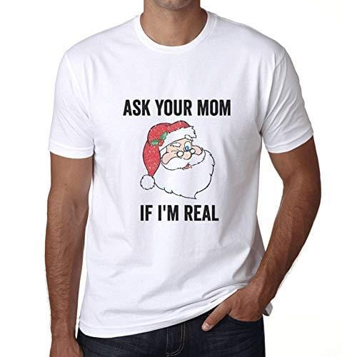 Ultrabasic - Homme T-Shirt Graphique Funny Santa Christmas T-Shirt Xmas Gift Ideas Blanc